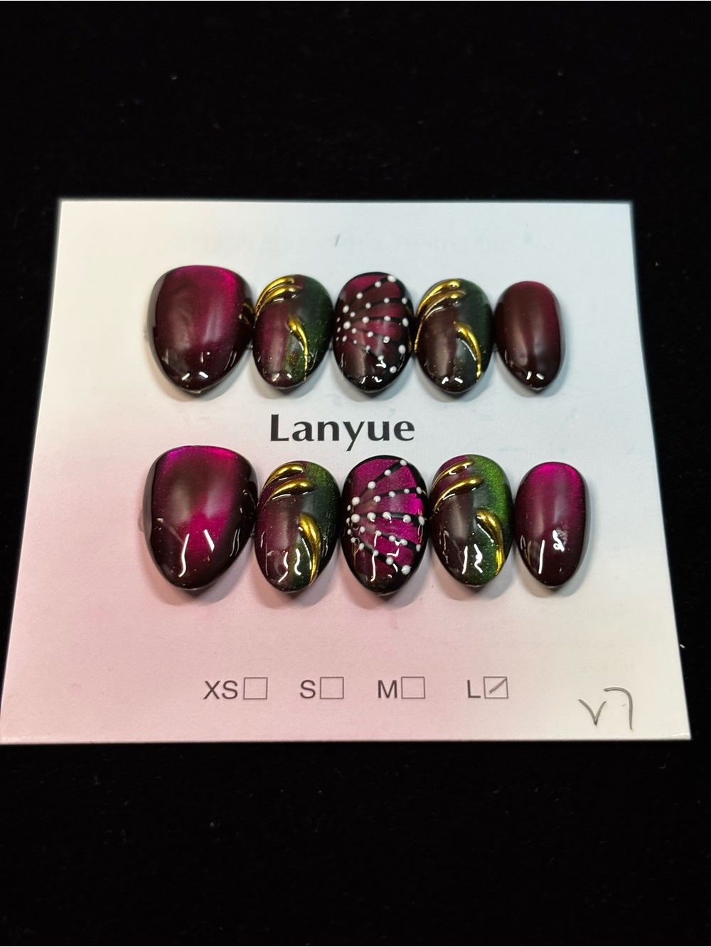 Magnetic Cat Eye Press On Nail Set